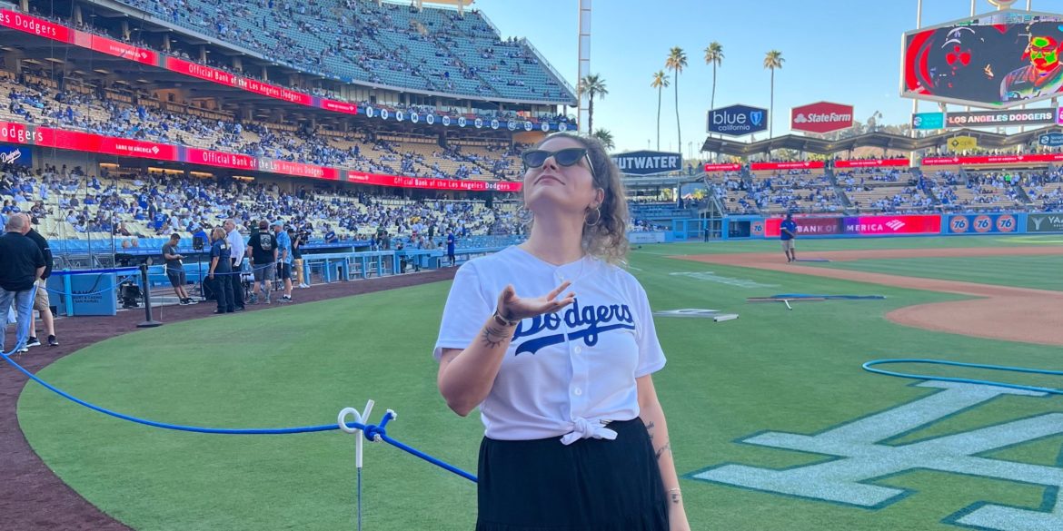 best-coast’s-bethany-cosentino-sings-the-national-anthem-at-a-dodgers-game