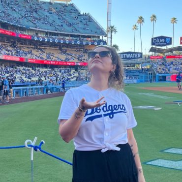 best-coast’s-bethany-cosentino-sings-the-national-anthem-at-a-dodgers-game