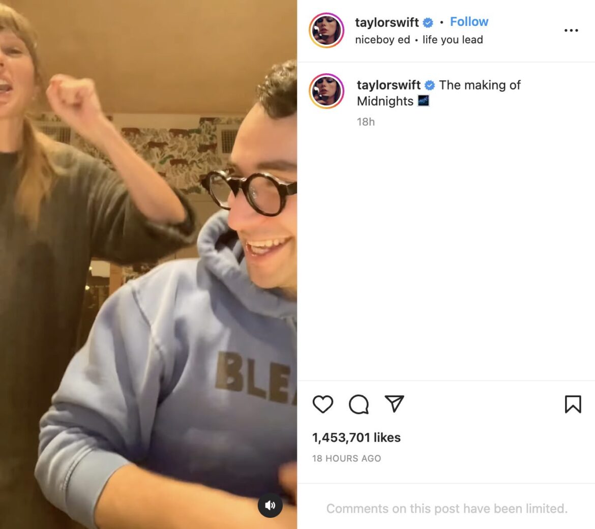 taylor-swift-confirms-jack-antonoff-on-midnights,-possibly-releases-snippet-under-pseudonym-niceboy-ed