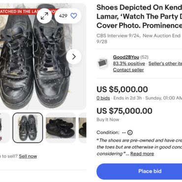 arkansas-ebayers-relist-old-af1s-for-$75k-after-kendrick-lamar-randomly-used-their-photo-for-new-single-artwork